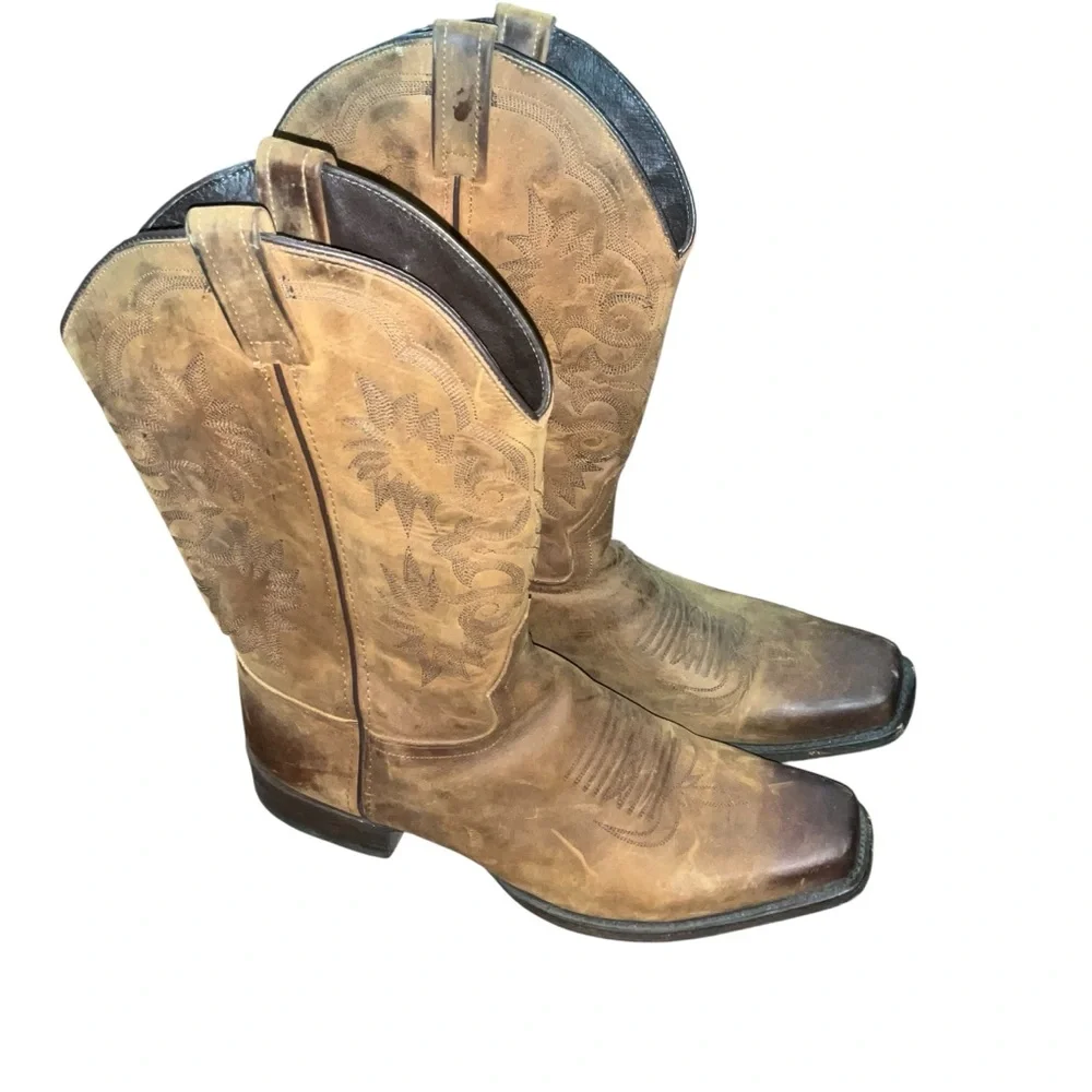 Men’s Ariat Brown Heritage Western Pointed Toe Boot Size 10 - Picture 2 of 4